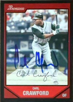 Carte de baseball Bowman 2007 signée par Carl Crawford - Rays de Tampa Bay n° 60
