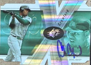 Carte de baseball SPx 2007 signée par Carl Crawford - Rays de Tampa Bay n° 39