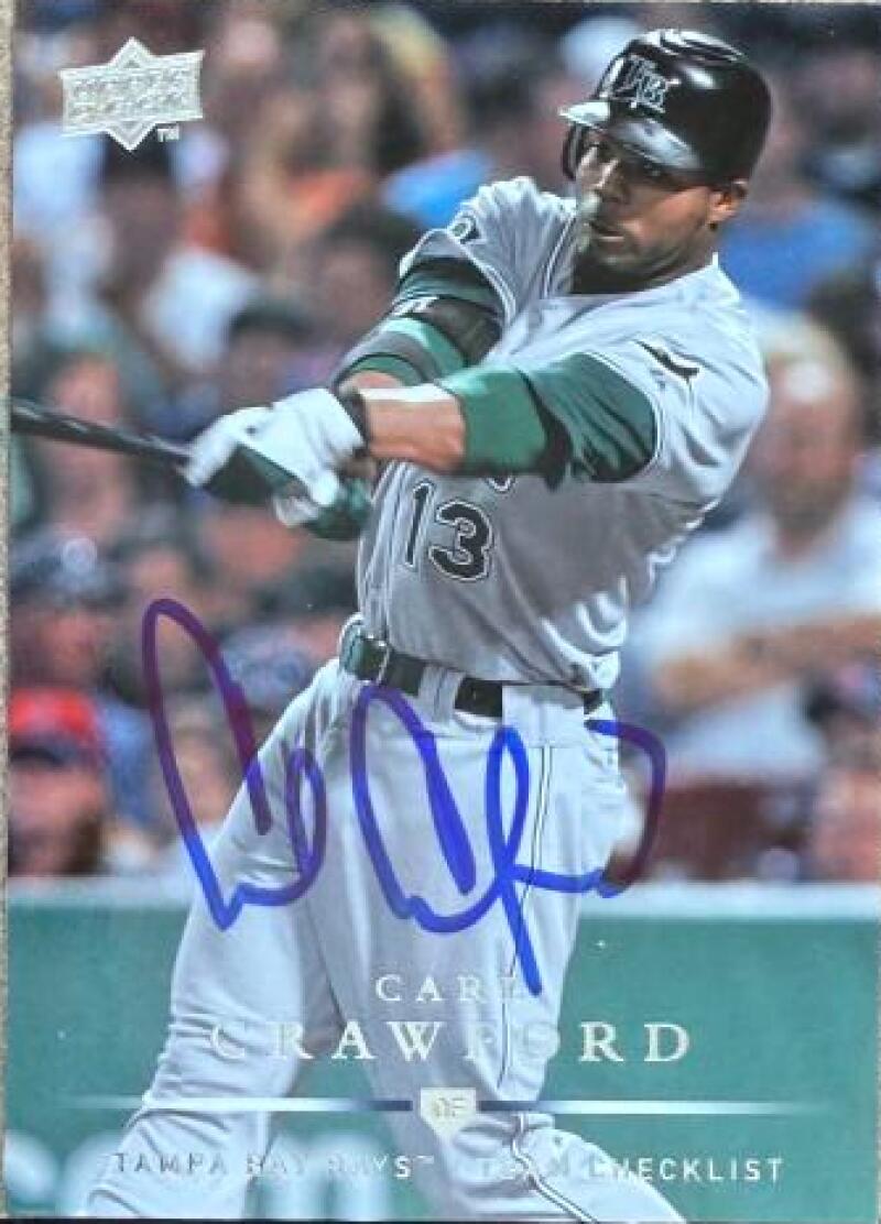 Carl Crawford Signed 2008 Upper Deck Baseball Card - Tampa Bay Rays #759 CL