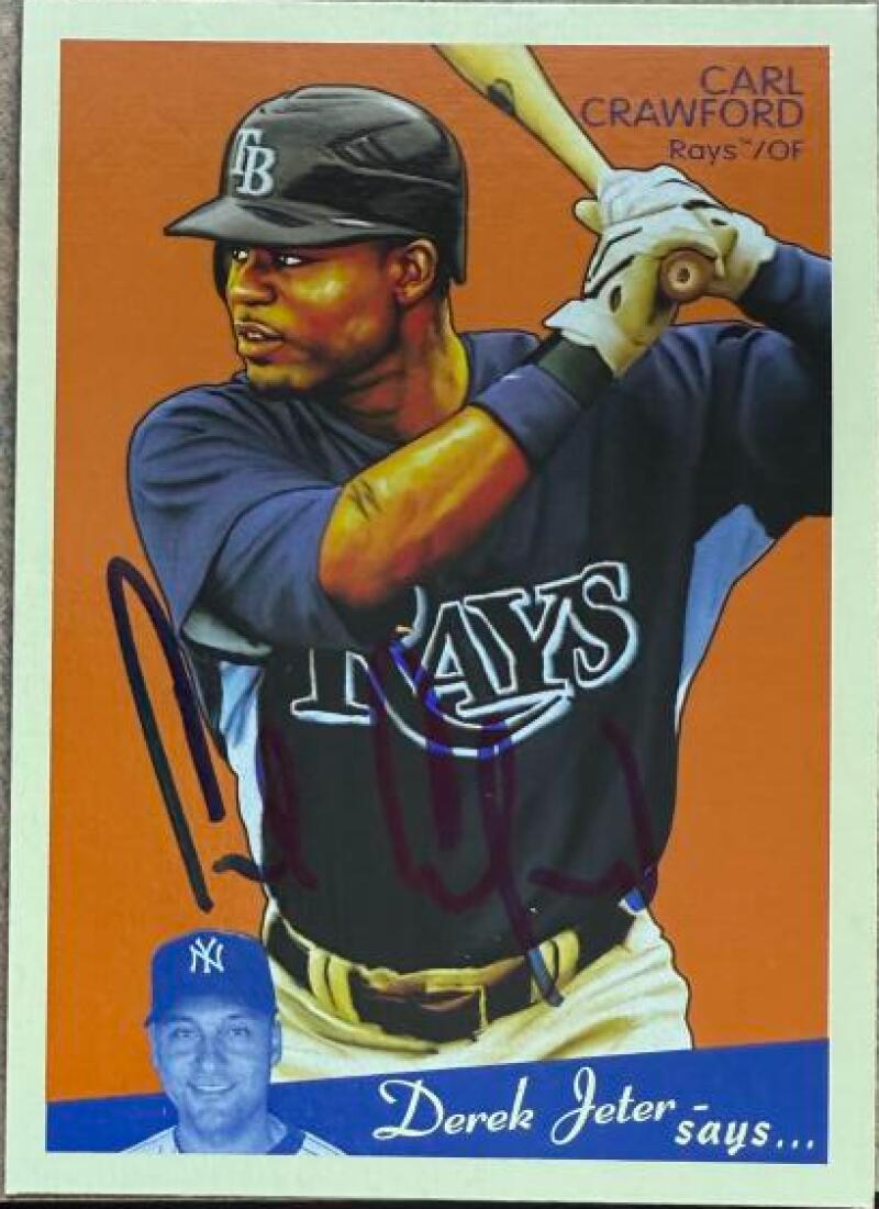 Carl Crawford Signed 2008 Upper Deck Goudey Baseball Card - Tampa Bay Rays #177