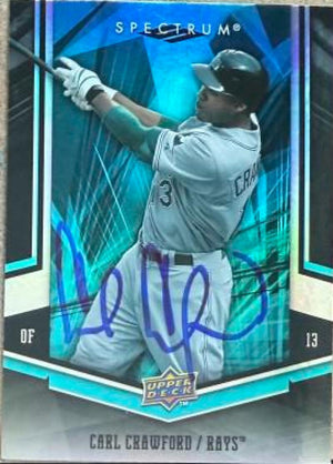 Carl Crawford Signed 2008 Upper Deck Spectrum Baseball Card - Tampa Bay Rays #91