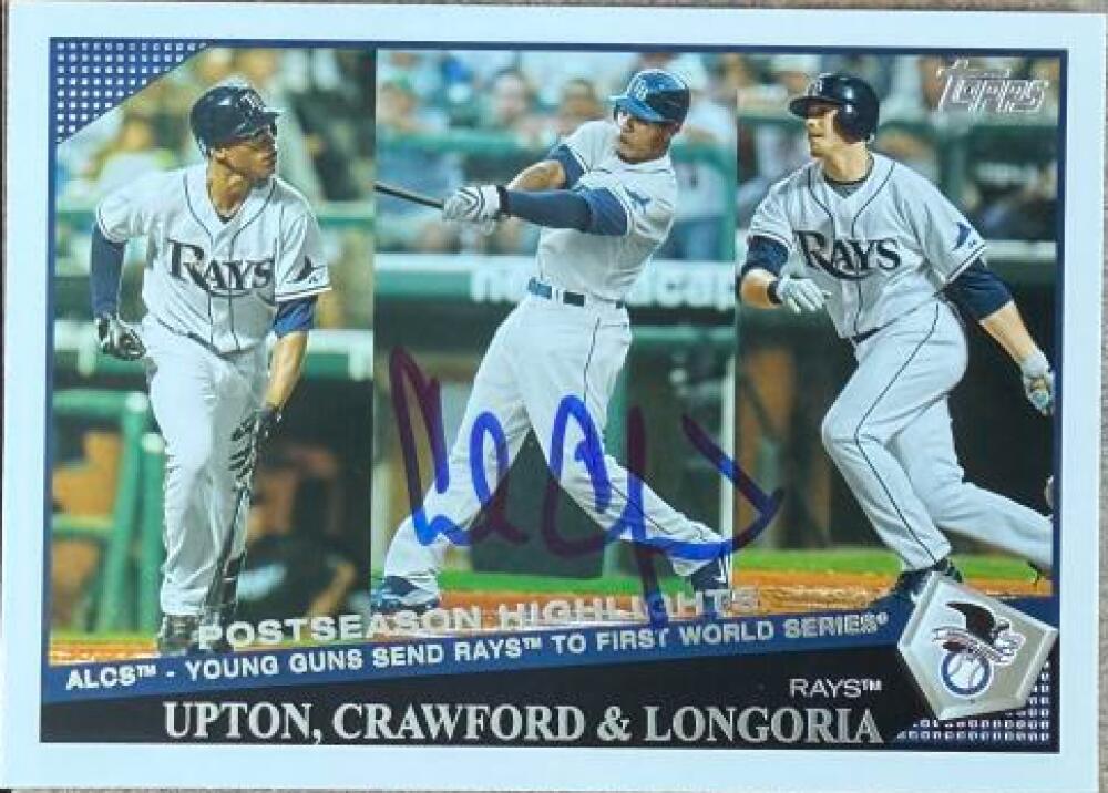 Carl Crawford Signed 2009 Topps Baseball Card - Tampa Bay Rays #246
