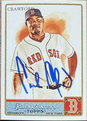 Carte de baseball Topps Allen &amp; Ginter 2011 signée par Carl Crawford - Boston Red Sox #50