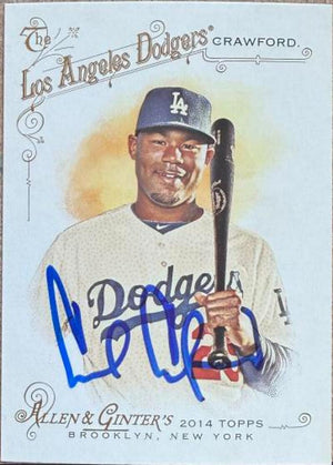 Carte de baseball Topps Allen &amp; Ginter 2014 signée par Carl Crawford - Los Angeles Dodgers #285