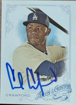 Carte de baseball Topps Allen &amp; Ginter 2015 signée par Carl Crawford - Los Angeles Dodgers #88