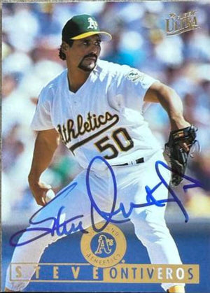 Carte de baseball Fleer Ultra 1995 signée par Steve Ontiveros - Oakland A's #320