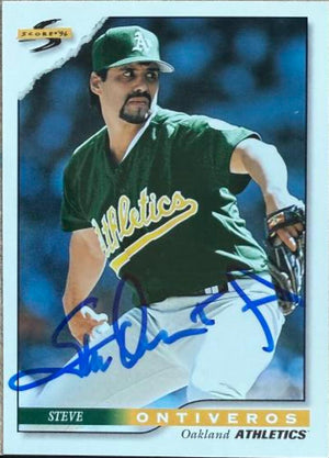 Carte de baseball Score 1996 signée par Steve Ontiveros - Oakland A's #178