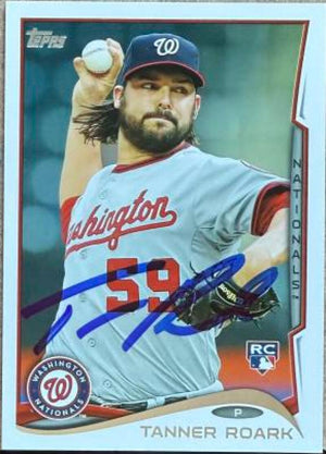 Carte de baseball Topps 2014 signée par Tanner Roark - Washington Nationals #602 RC