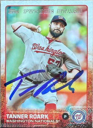 Carte de baseball Topps 2015 signée par Tanner Roark - Washington Nationals n° 30 FS