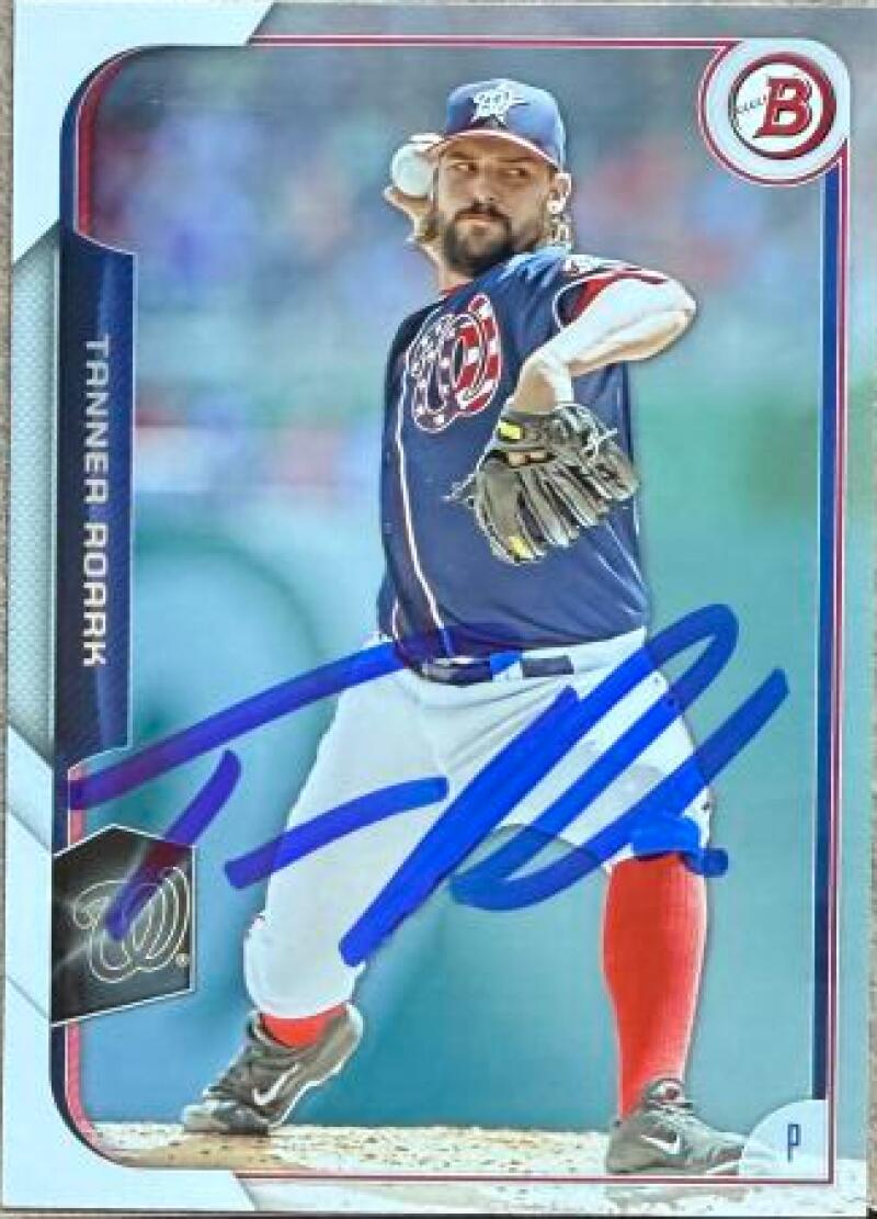 Carte de baseball Bowman 2015 signée par Tanner Roark - Washington Nationals n° 47