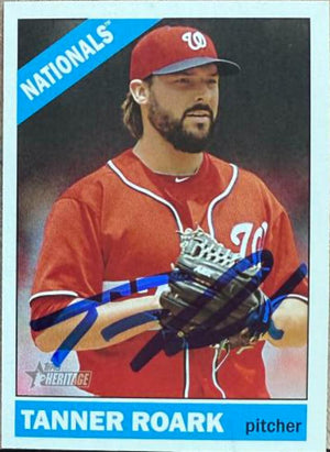 Carte de baseball Topps Heritage 2015 signée par Tanner Roark - Washington Nationals n° 282