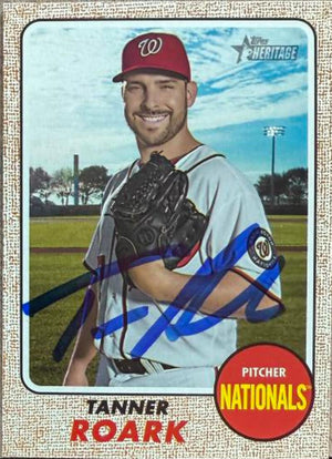 Carte de baseball Topps Heritage 2017 signée par Tanner Roark - Washington Nationals #111