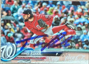 Carte de baseball Topps 2018 signée par Tanner Roark - Washington Nationals #526