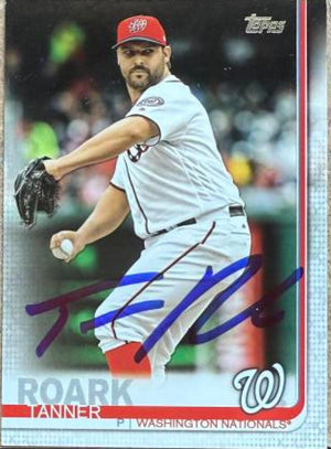 Carte de baseball Topps 2019 signée par Tanner Roark - Washington Nationals #301