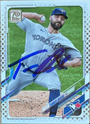 Carte de baseball Topps Gold Star 2021 signée par Tanner Roark - Blue Jays de Toronto n° 522
