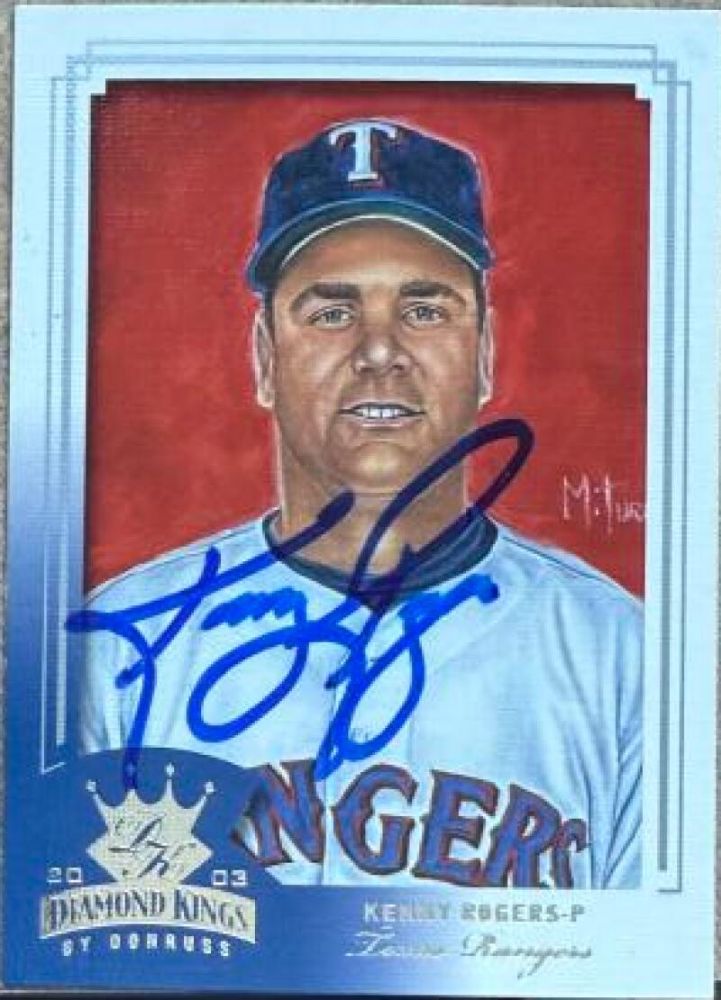 Carte de baseball Donruss Diamond Kings 2003 signée par Kenny Rogers - Texas Rangers n° 68