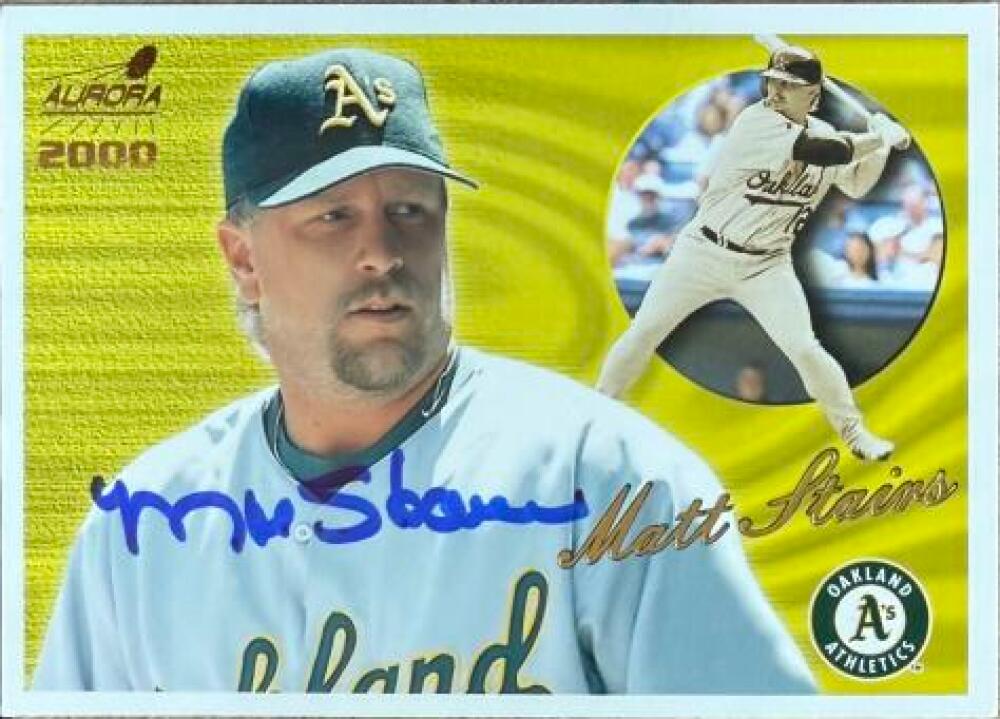Carte de baseball Pacific Aurora 2000 signée par Matt Stairs - Oakland A's #107