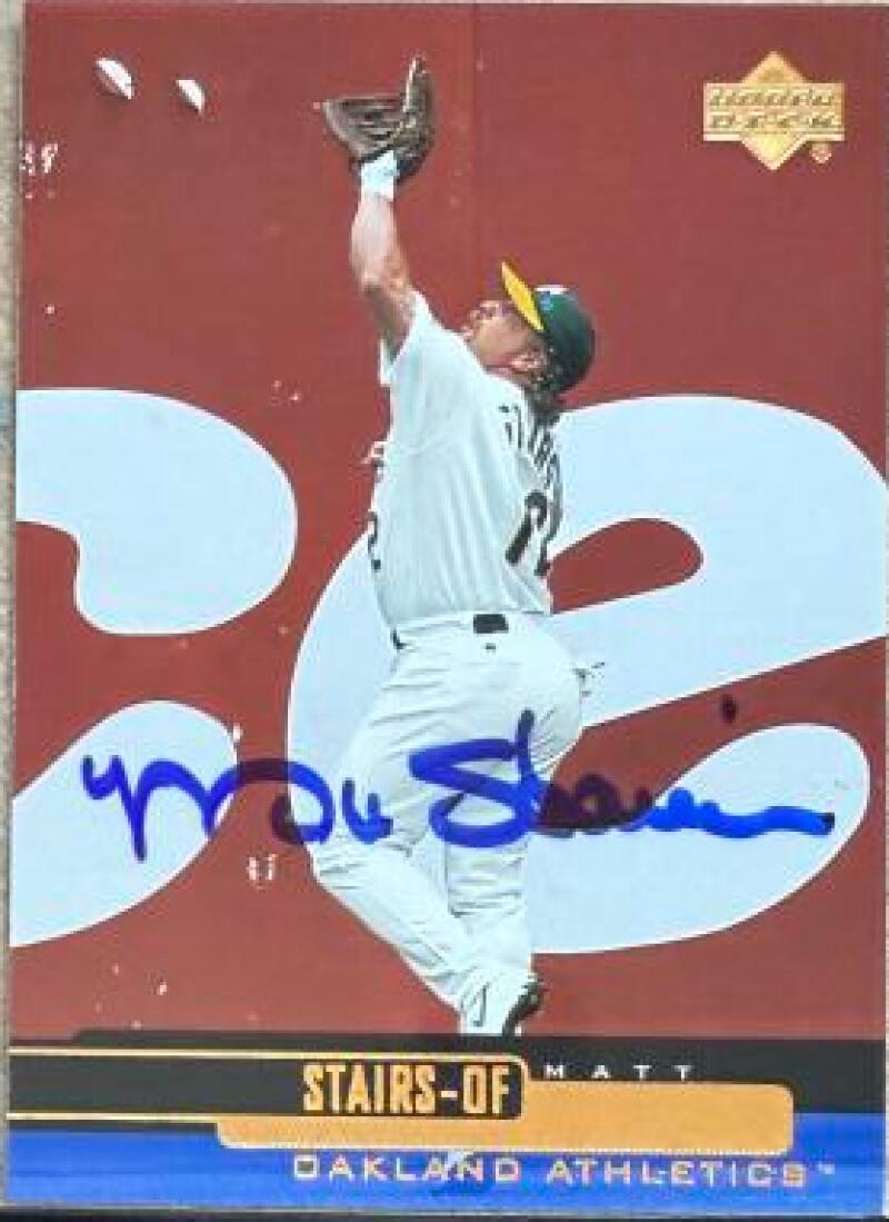 Carte de baseball Upper Deck 2000 signée par Matt Stairs - Oakland A's #187
