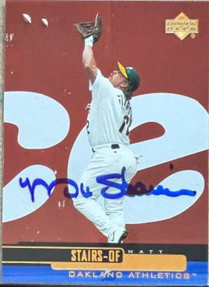 Carte de baseball Upper Deck 2000 signée par Matt Stairs - Oakland A's #187