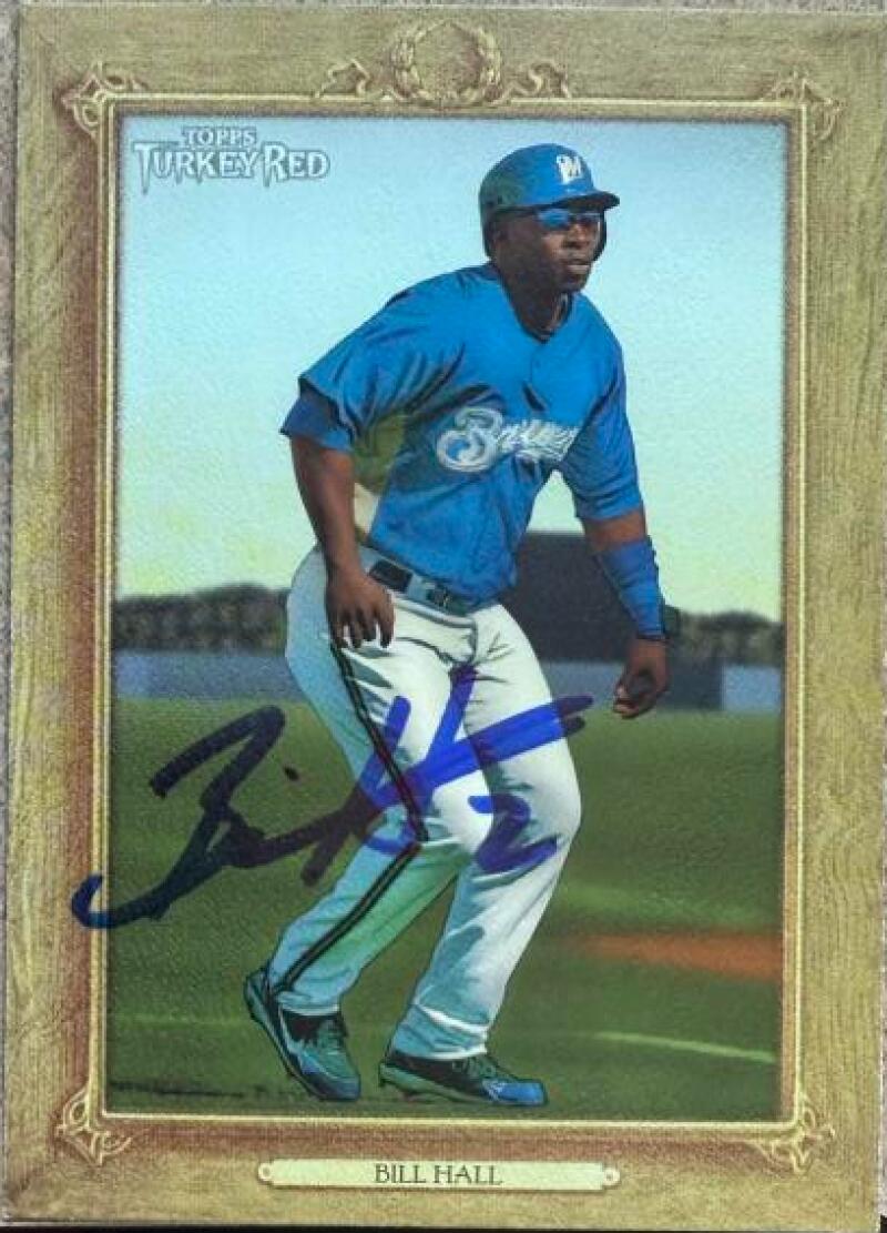 Carte de baseball Topps Turkey Red 2007 signée par Bill Hall - Milwaukee Brewers n° 44