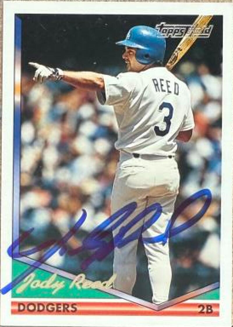 Carte de baseball Topps Gold 1994 signée par Jody Reed - Los Angeles Dodgers #325