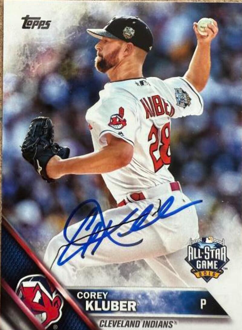 Corey Kluber Signed 2016 Topps Update Baseball Card - Cleveland Indians #US56 ASG