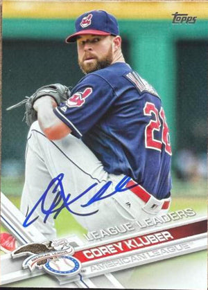 Carte de baseball Topps 2016 signée par Corey Kluber - Cleveland Indians n° 257 LL