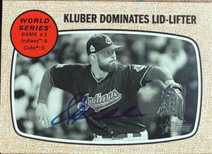 Carte de baseball Topps Heritage 2017 signée par Corey Kluber - Cleveland Indians #151