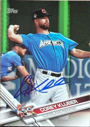 Carte de baseball Topps Update 2017 signée par Corey Kluber - Cleveland Indians #US64 AS