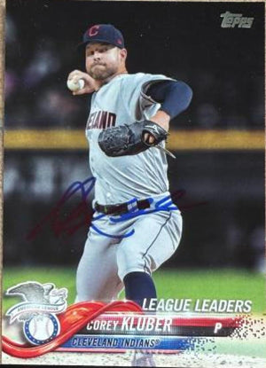 Carte de baseball Topps 2018 signée par Corey Kluber - Cleveland Indians n° 31 LL