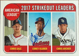 Carte de baseball Topps Heritage 2018 signée par Corey Kluber - Cleveland Indians n° 11