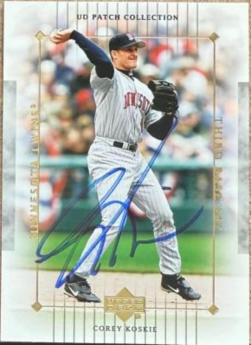 コーリー・コスキー直筆サイン入り 2003 UD パッチコレクション ベースボールカード - ミネソタ・ツインズ #60