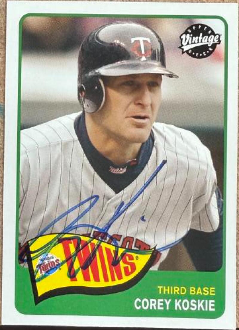 コーリー・コスキー直筆サイン入り 2003年 Upper Deck ヴィンテージ ベースボールカード - ミネソタ・ツインズ #198