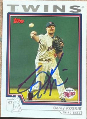 Corey Koskie Signed 2004 Topps Baseball Card - Minnesota Twins #628