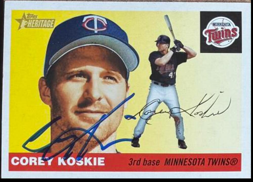 Corey Koskie Signed 2004 Topps Heritage Baseball Card - Minnesota Twins #174