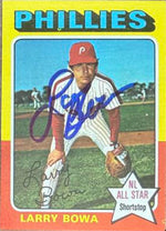 Larry Bowa Signed 1975 Topps Mini Baseball Card - Philadelphia Phillies