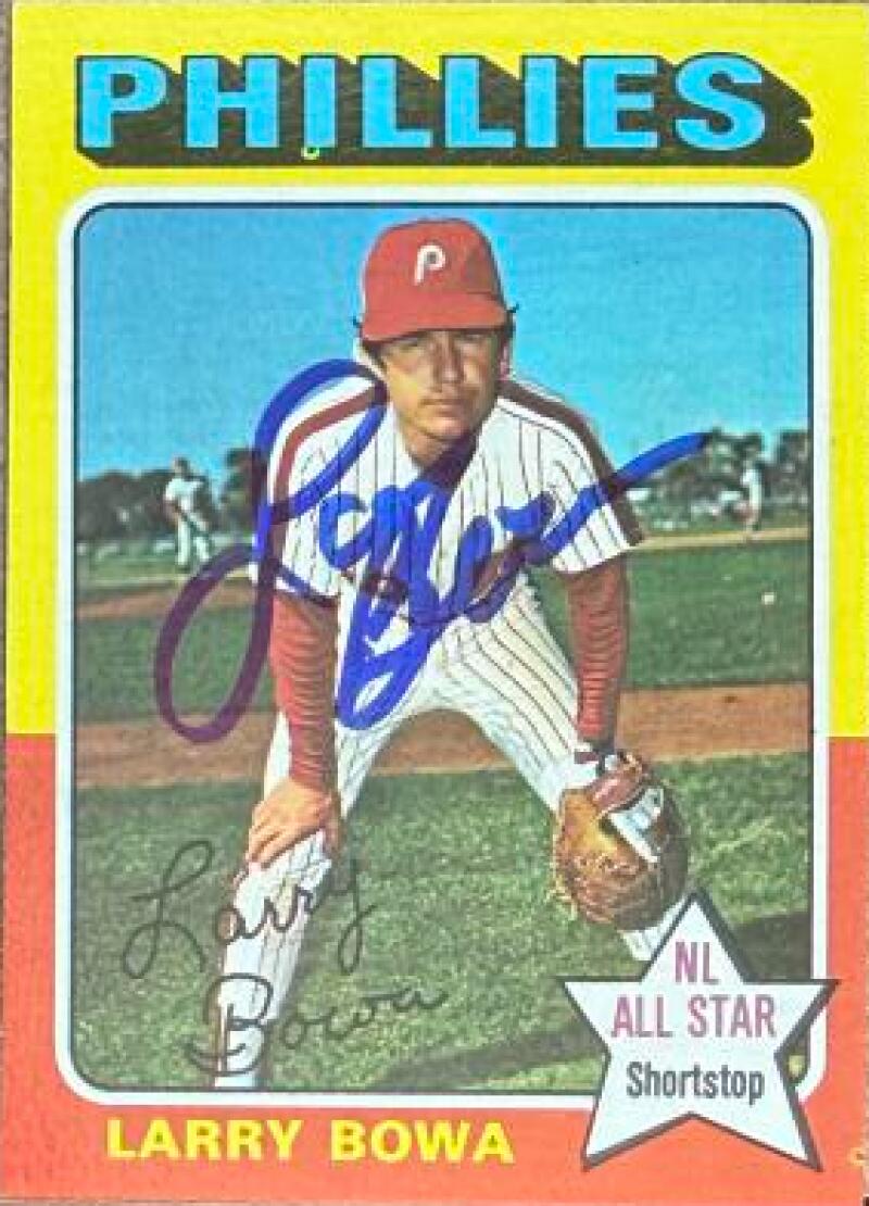 Larry Bowa Signed 1975 Topps Mini Baseball Card - Philadelphia Phillies