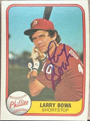 Larry Bowa Signed 1981 Fleer Baseball Card - Philadelphia Phillies