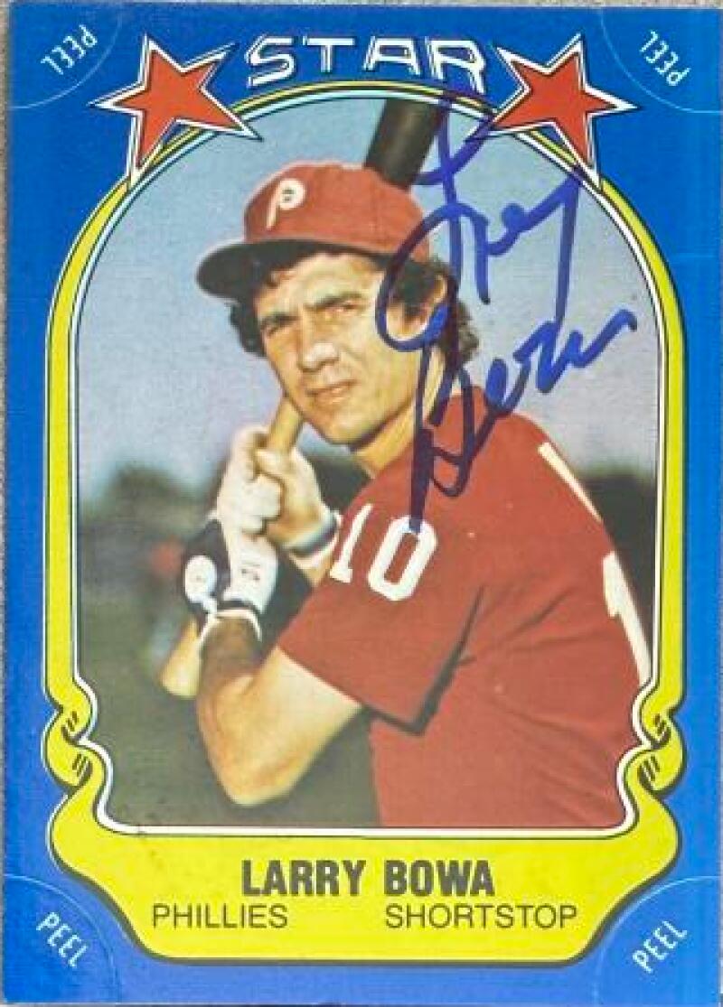 Larry Bowa Signed 1981 Fleer Star Stickers Baseball Card - Philadelphia Phillies