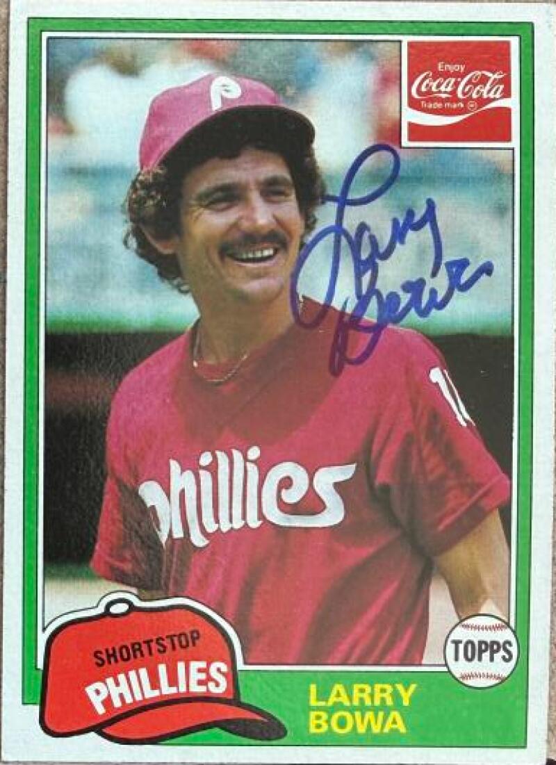 Larry Bowa Signed 1981 Topps Coca-Cola Baseball Card - Philadelphia Phillies