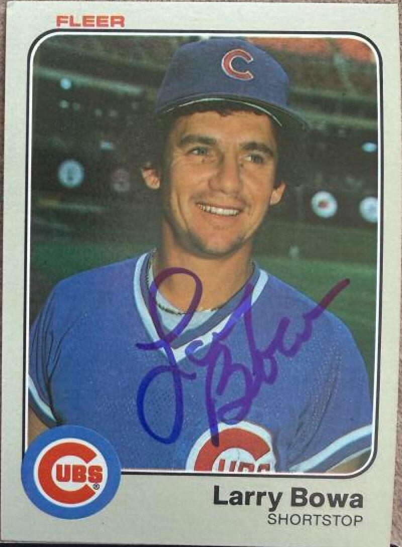 Larry Bowa Signed 1983 Fleer Baseball Card - Chicago Cubs #491