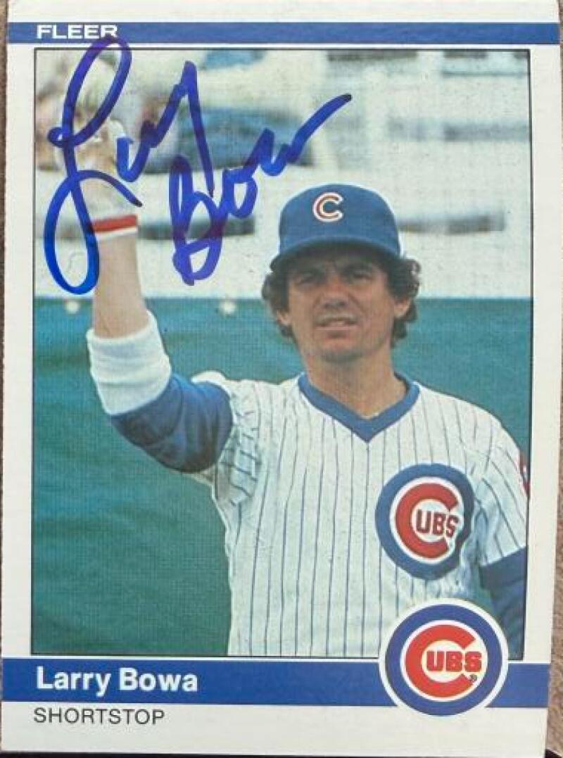 Larry Bowa Signed 1984 Fleer Baseball Card - Chicago Cubs #486