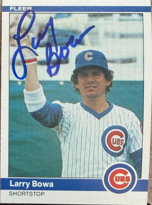 Larry Bowa Signed 1984 Fleer Baseball Card - Chicago Cubs #486