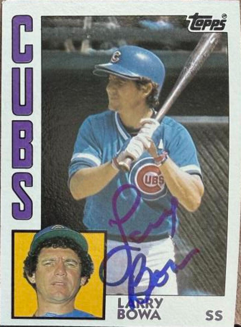 Larry Bowa Signed 1984 Topps Baseball Card - Chicago Cubs #757