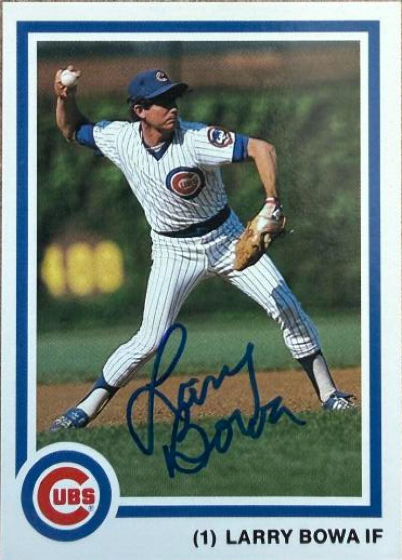 Larry Bowa Signed 1985 7-Up Chicago Cubs SGA Baseball Card - Chicago Cubs #NNO