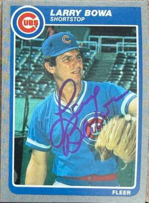 Larry Bowa Signed 1985 Fleer Baseball Card - Chicago Cubs #50