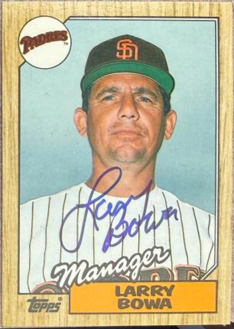Larry Bowa Signed 1987 Topps Traded Tiffany Baseball Card - San Diego Padres #8T