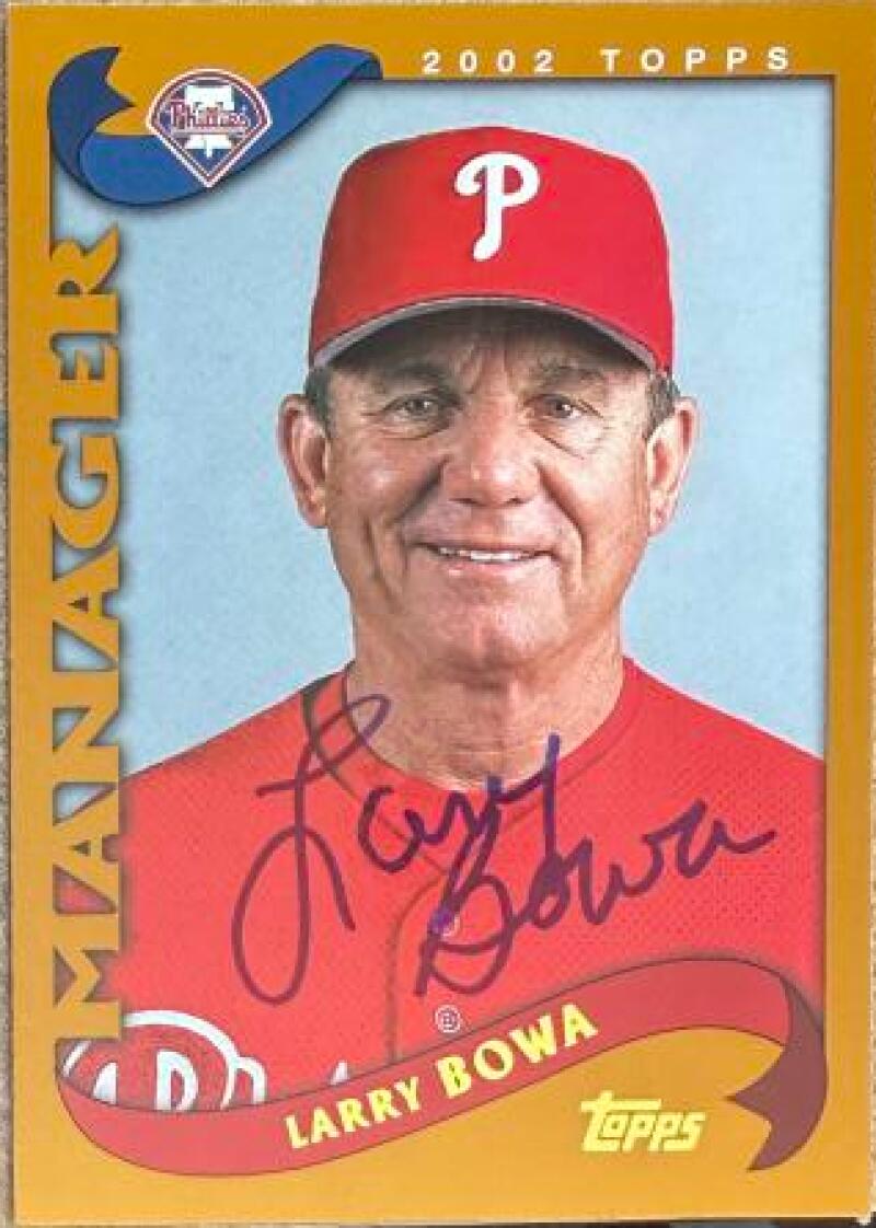 Larry Bowa Signed 2002 Topps Baseball Card - Philadelphia Phillies #294