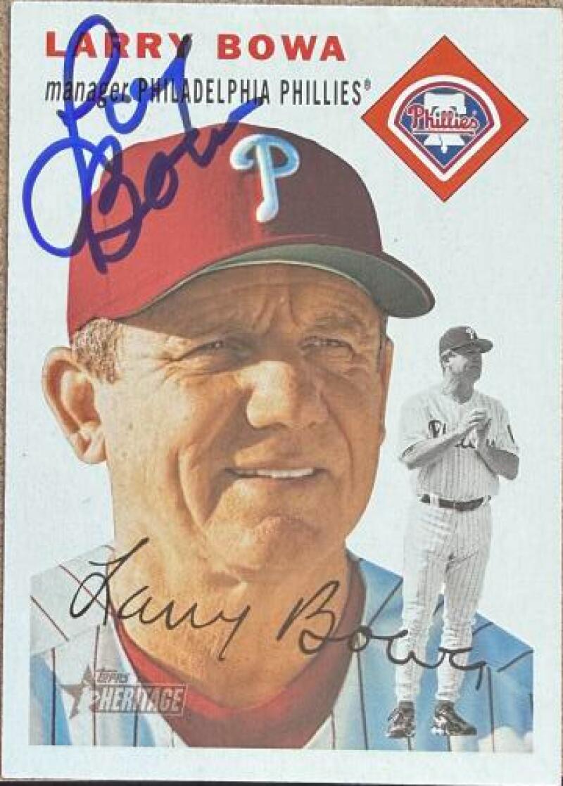 Larry Bowa Signed 2003 Topps Heritage Baseball Card - Philadelphia Phillies #127 MGR