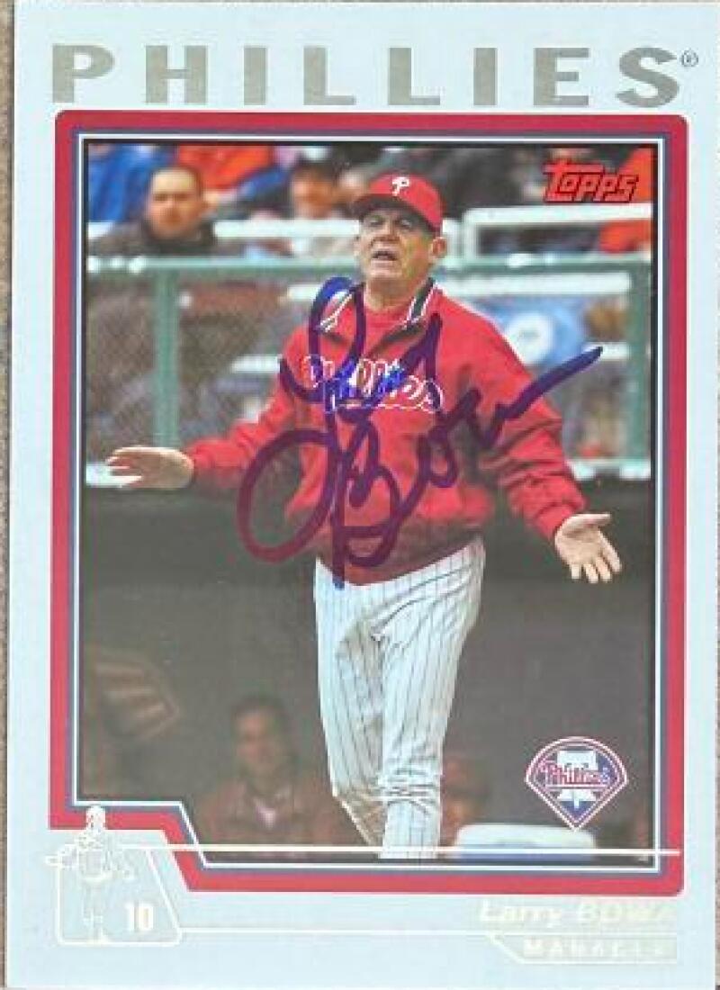Larry Bowa Signed 2004 Topps Baseball Card - Philadelphia Phillies #288 MGR